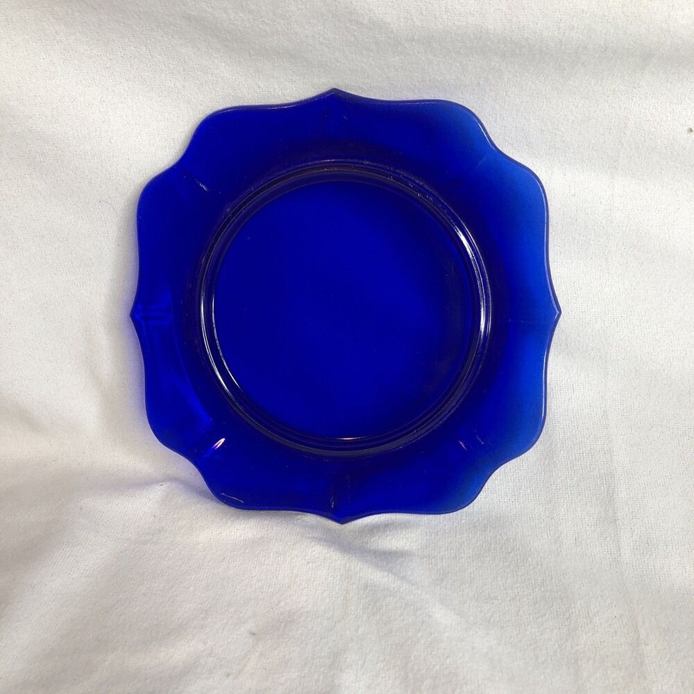 Cobalt Blue Glass Accent Plate - Decorative Home Accent
